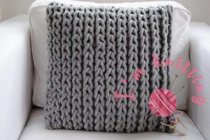 Chunky knit pillow cover