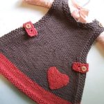 Great knitted baby dress with heart pattern