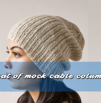 Knitted hat with mock cable columns