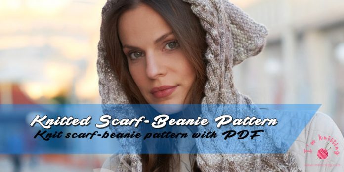 Knitted integrated Scarf-beanie pattern