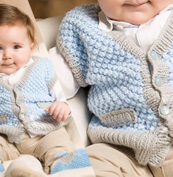 Free Knitted Vest and Botie Pattern for baby boy