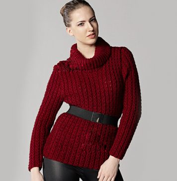 Turtleneck sweater knitting pattern