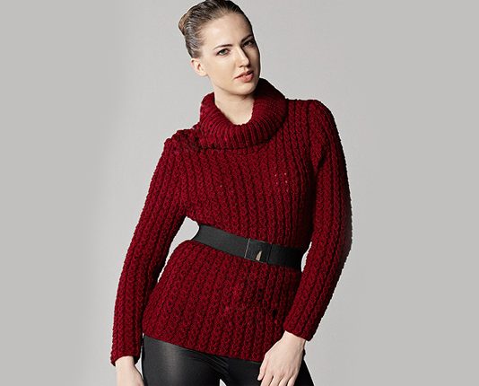 Turtleneck sweater knitting pattern