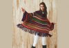 Tasseled chunky crochet poncho pattern for women